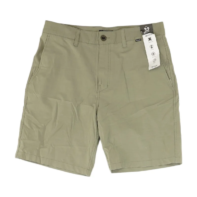 Men's Pants with Welt PocketsGreen Solid Chino Shorts