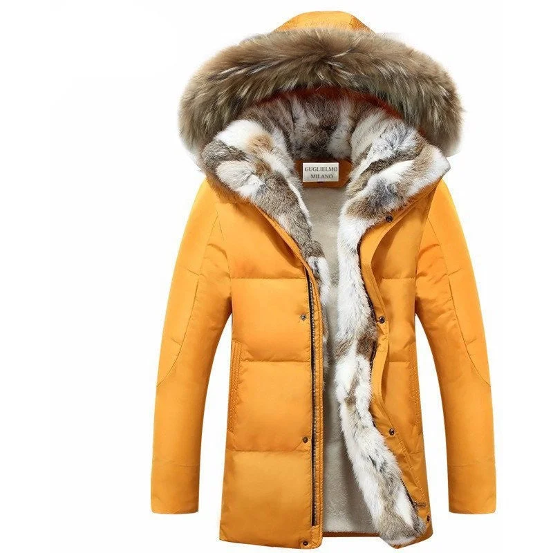 Cool Men's Pea CoatsHooded Down & Fur Parka