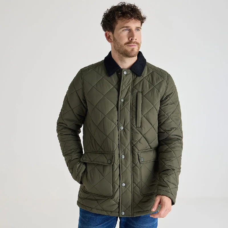 Men's Coats for Tall MenMens Khaki Quilted Coat