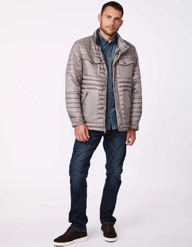 Men's Coats with Embroidered DetailsMen's Pocket Row Puffer Jacket