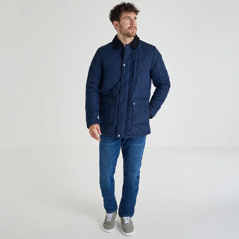 Men's Coats for Big and TallMens Navy Quilted Coat