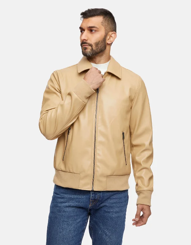 Men's Coats with Ripstop FabricMen's Vegan Leather Jacket