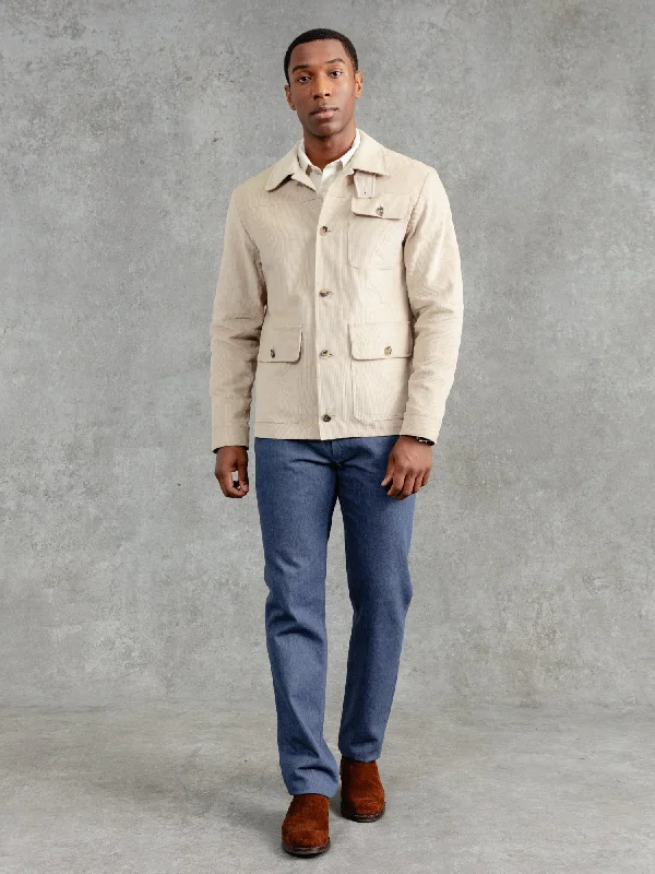 Men's Coats with ZippersThe Cord Pocket Jacket - Alabaster