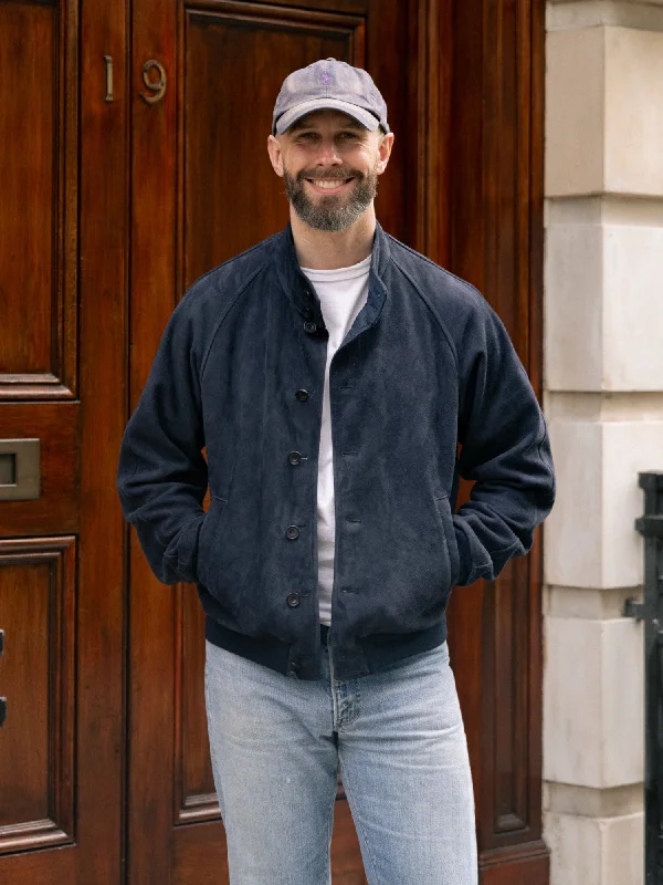 Men's Coats with Adjustable SleevesThe PS Reversible Suede Bomber - Navy