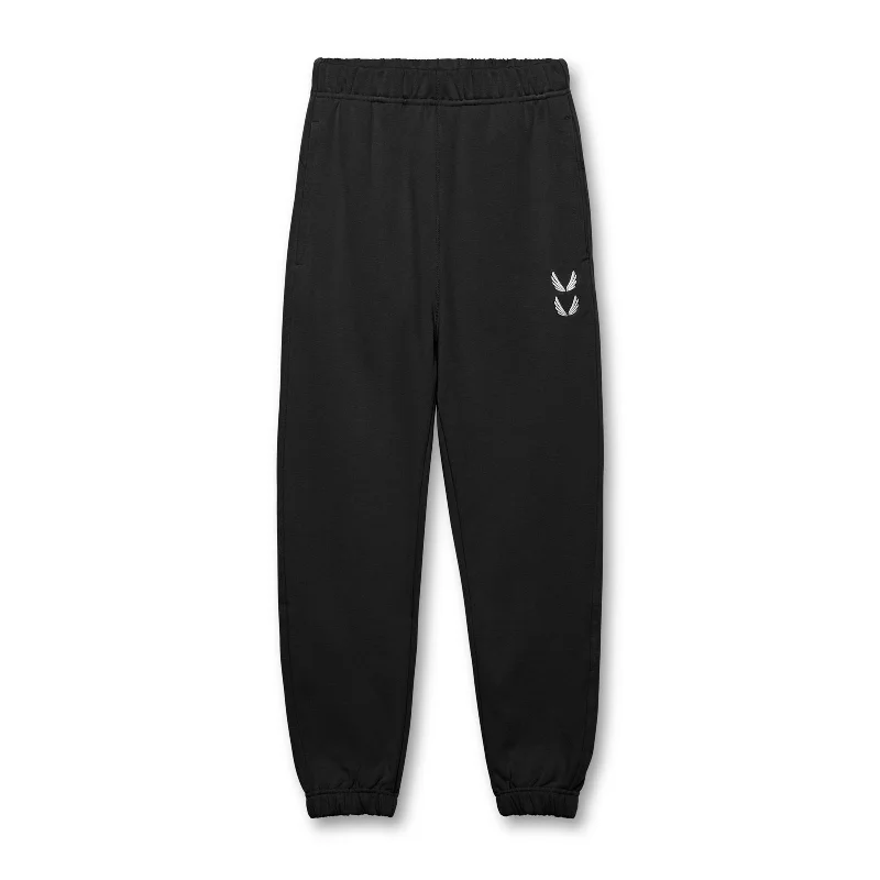 Men's Pants with Turn-Up Cuffs0655. Tech-Terry™ Oversized Sweats - Black "Stacked Wings"