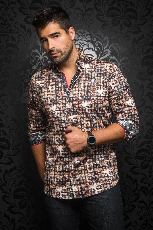 Durable Men's SportswearAu Noir Patterned Sport Shirt - Sistine, Multi - VO-000477