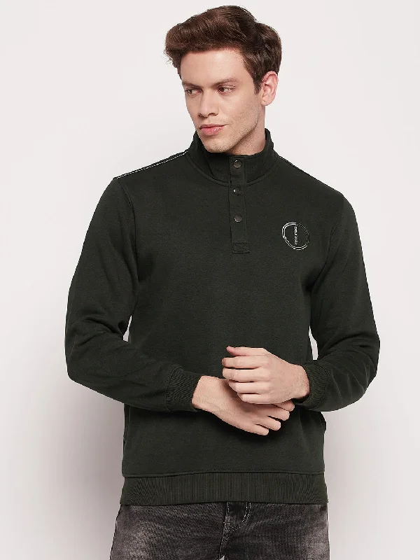 Cool and Lightweight Men's SportswearMen Olive Sweatshirt