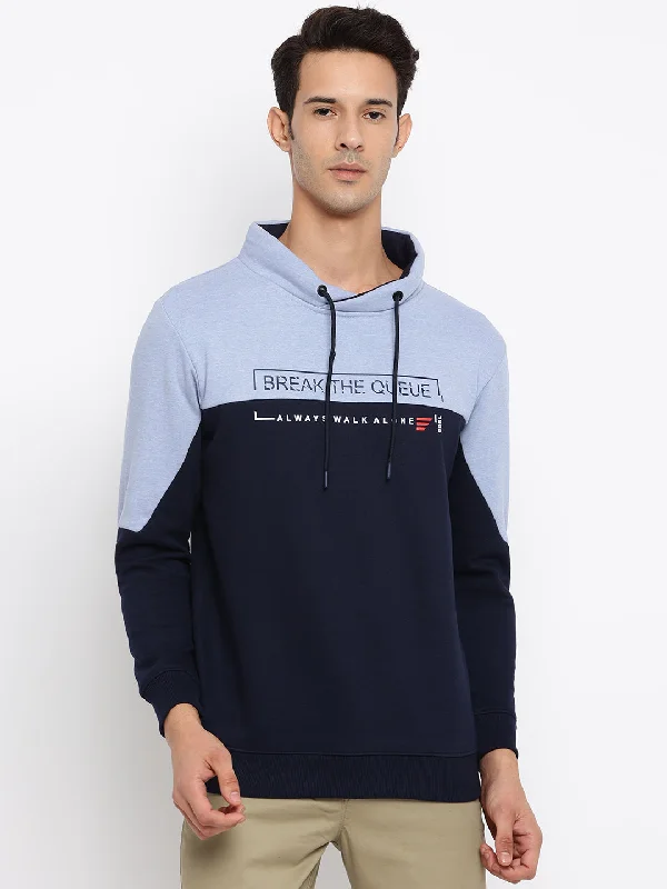 Versatile Everyday Men's SportswearMen Sky Melange Sweatshirt