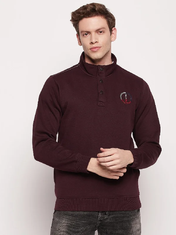 Fashion-Forward Running Men's SportswearMen Wine Sweatshirt