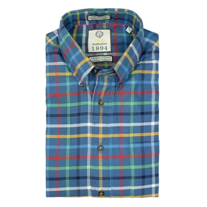 Gym-Ready Lightweight Men's SportswearViyella Cotton & Cashmere Plaid Long Sleeve Sport Shirt - 559472 16