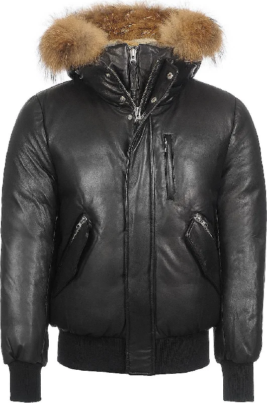 Warm Men's Down JacketsGlen Leather Down Jacket - Men's|-|Manteau de cuir en duvet Glen - Homme