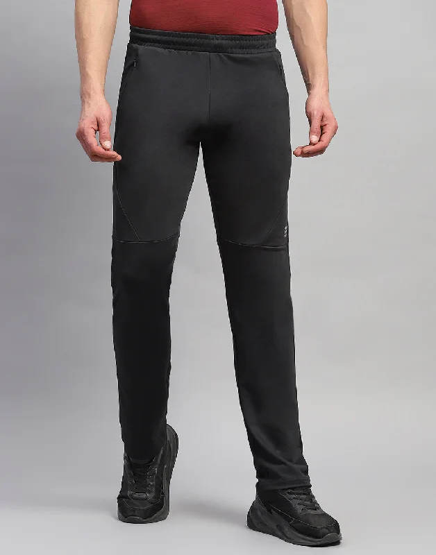 Men Black Solid Regular Fit Lower