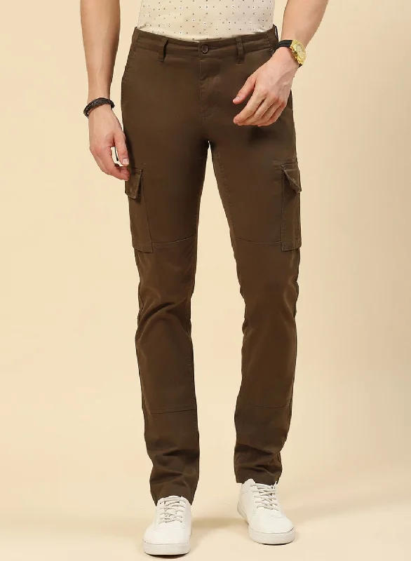 Men Olive Regular Fit Trouser