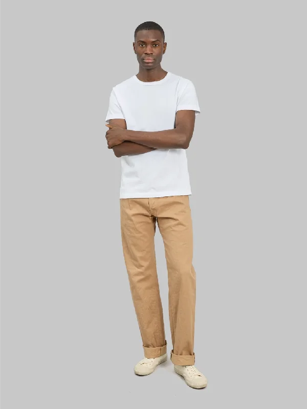 Men's Sports Pants for Active LifestylesONI Denim 022-SCKB 9.5oz "Khaki Beige" Selvedge Chino Relax Straight