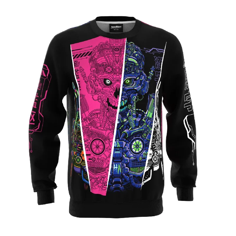 Relaxed-Fit Men's SportswearRobotic Skull Sweatshirt