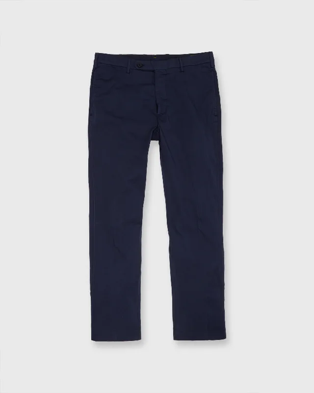 Garment-Dyed Sport Trouser in Navy Summer Poplin