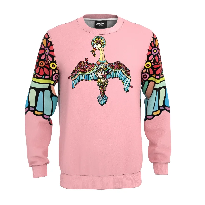 Stretchable Men's SportswearSwan Flowers Sweatshirt