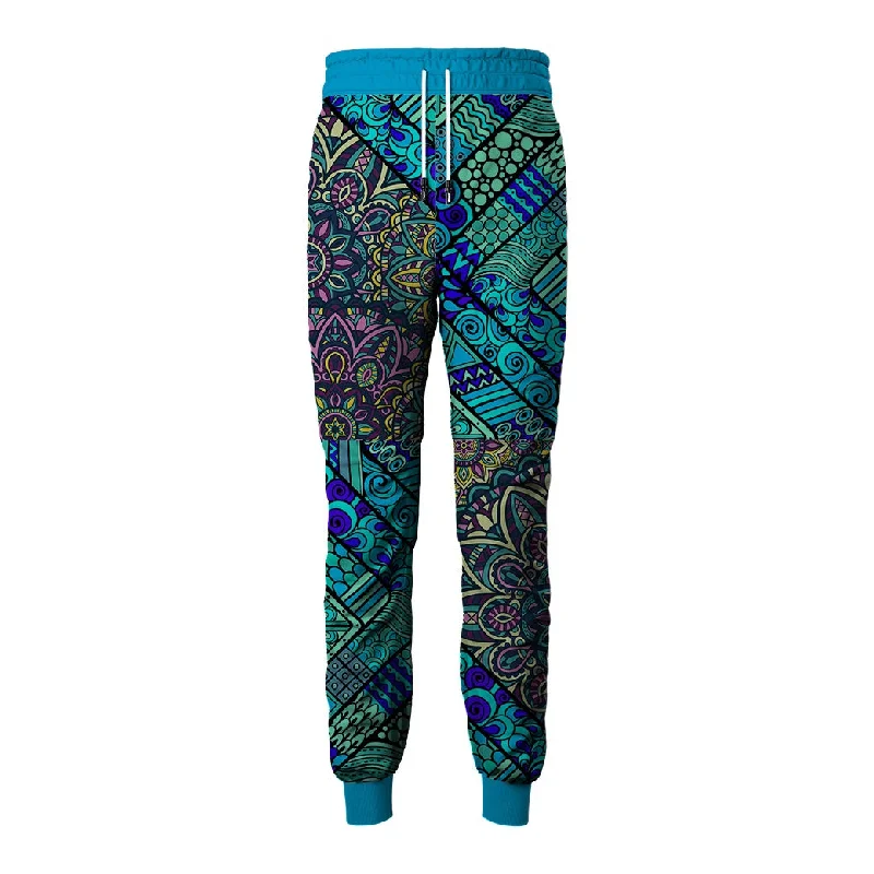 Men's Pants with Turn-Up CuffsUnderwater Path Sweatpants