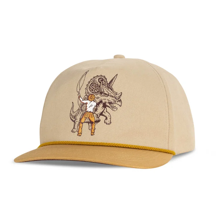 Triceratops Hat - Cream / Gold