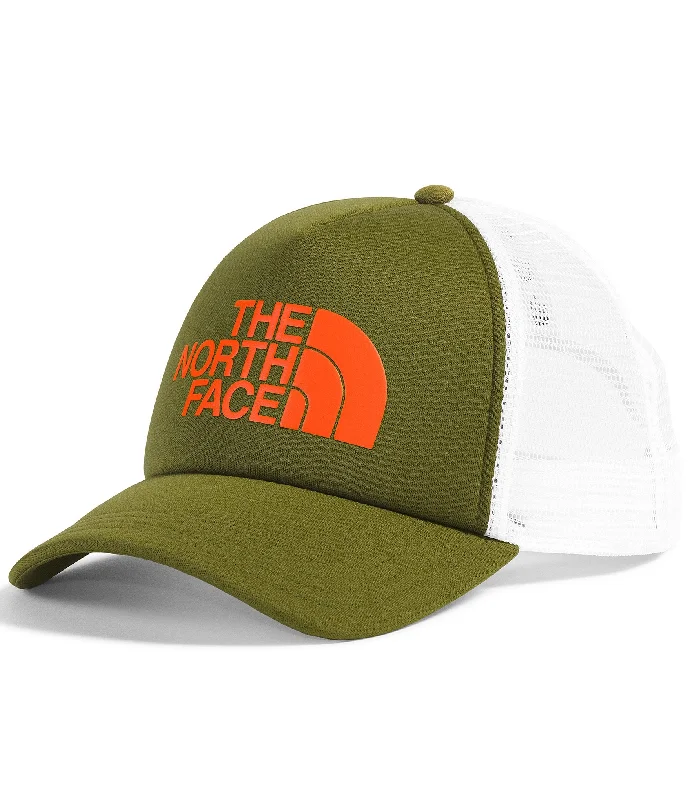 TNF Logo Trucker Hat - Forest Olive/TNF Orange/TNF White