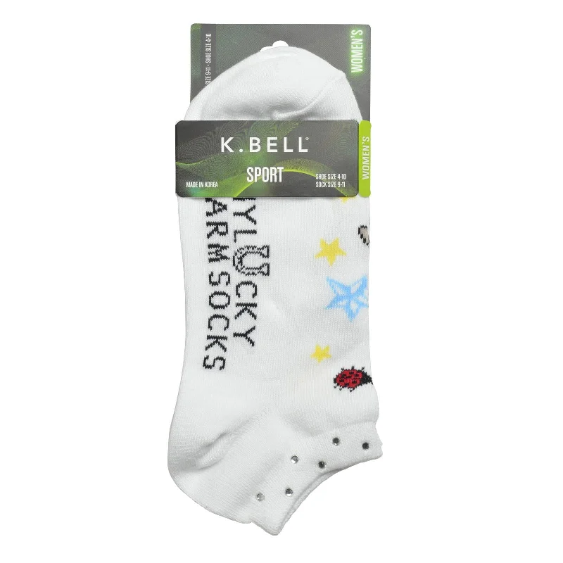 K. Bell Womens My Lucky Charm Socks w/Rhinestones