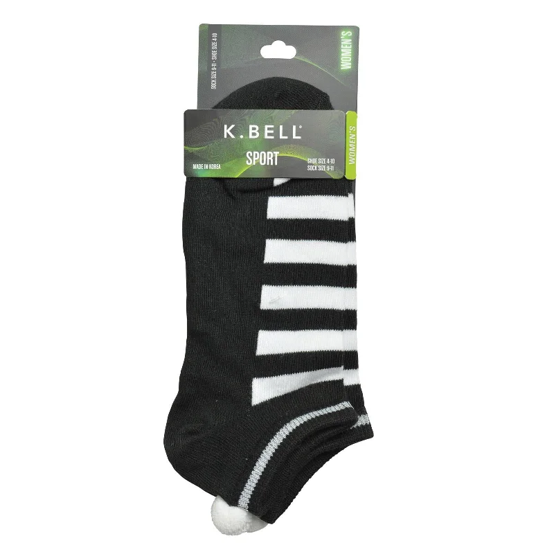 K. Bell Womens Sparkle Stripe Socks with Pom Pom Socks