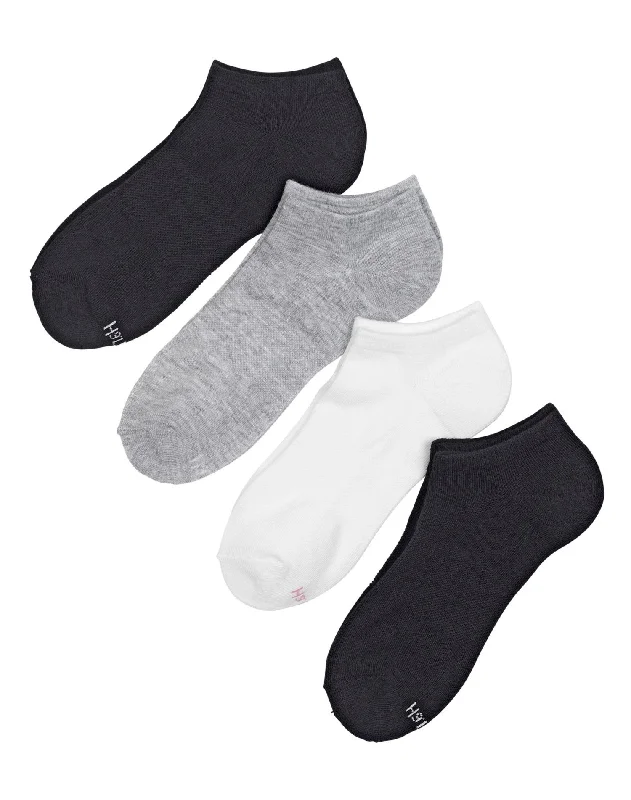 Hanes Fit Women`s Cushion Low-Cut Socks with Arch Support 4-Pack